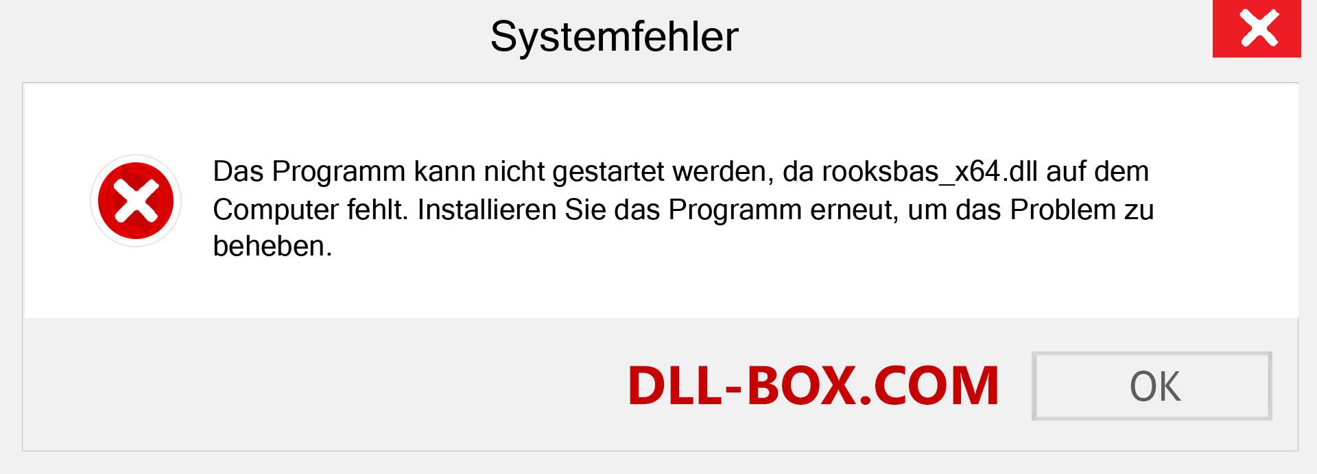 rooksbas_x64.dll-Datei fehlt?. Download für Windows 7, 8, 10 - Fix rooksbas_x64 dll Missing Error unter Windows, Fotos, Bildern