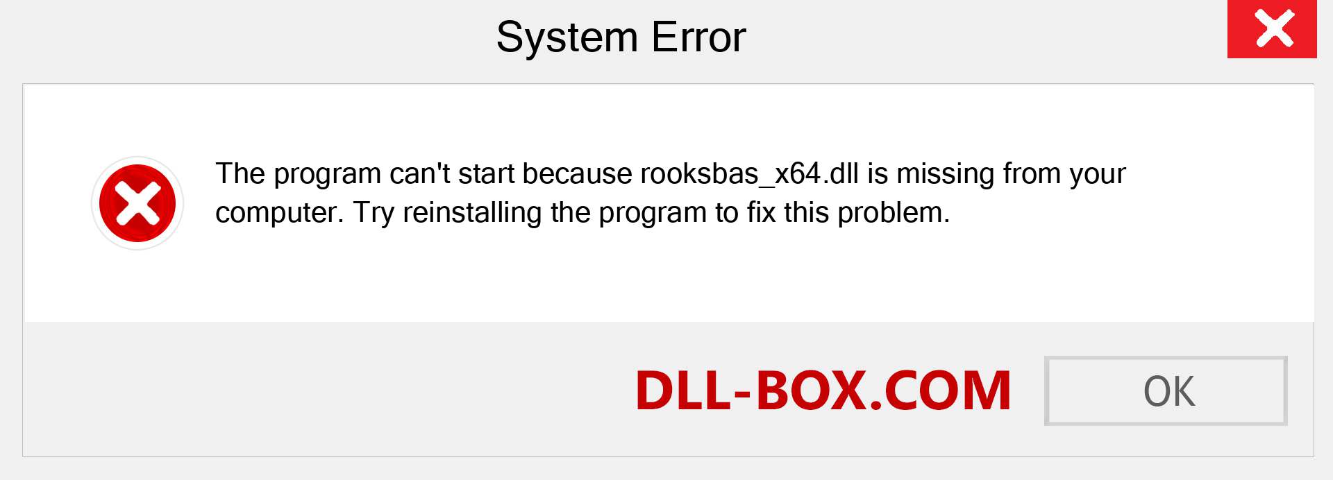  rooksbas_x64.dll file is missing?. Download for Windows 7, 8, 10 - Fix  rooksbas_x64 dll Missing Error on Windows, photos, images